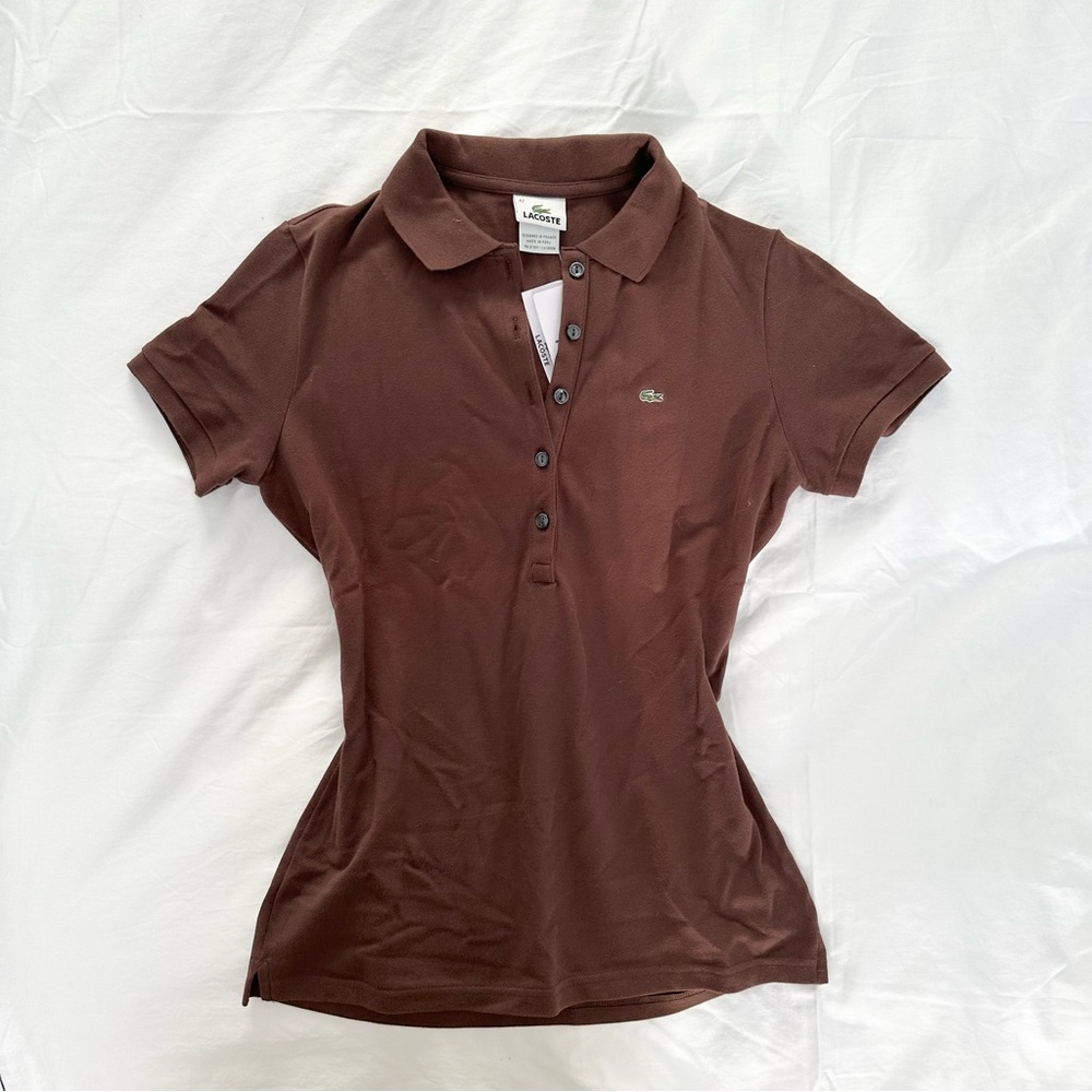 Lacoste Women's Chocolate Brown Polo Shirt